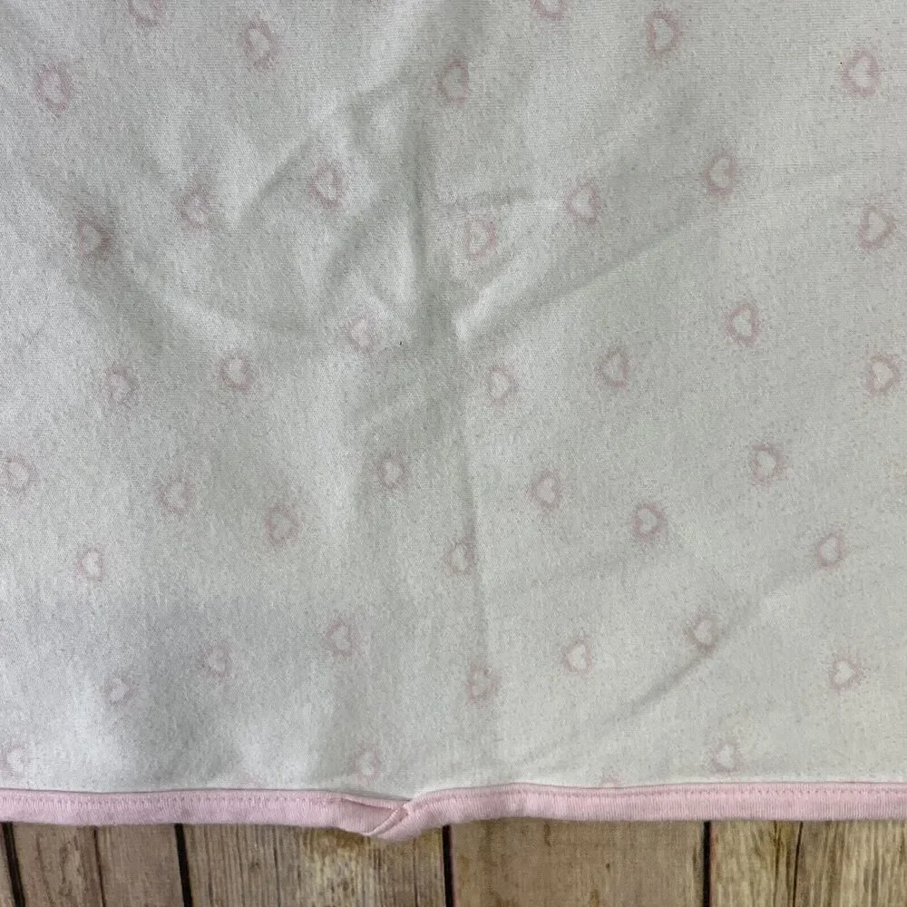 Precious Firsts by Carter’s White Pink Heart Baby Blanket Cotton Stretch Jersey